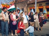Május 1.-i felvonulás - Aszód, Kossuth Lajos utca  Brigádnaplóból származó kép